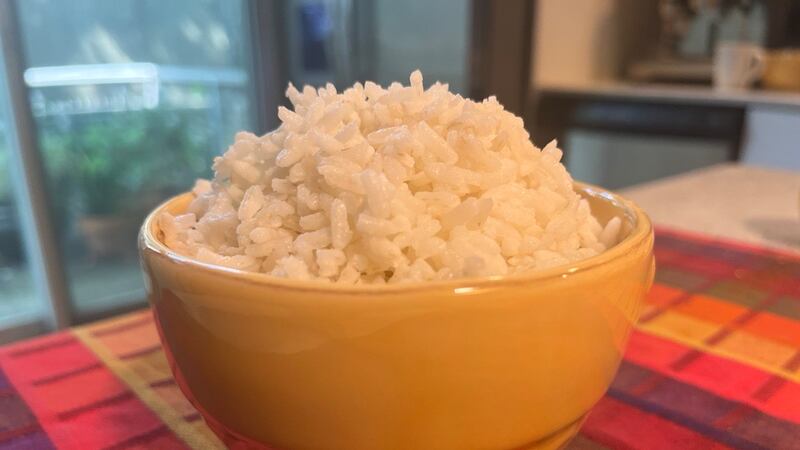Imagen de un tazón de arroz blanco